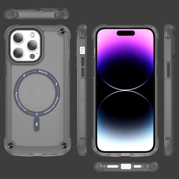 For iPhone 16 Pro Skin Feel TPU + PC MagSafe Magnetic Phone Case(Transparent Black) - iPhone 16 Pro Cases by PMC TechLife | Online Shopping South Africa | PMC TechLife | Buy Now Pay Later Mobicred