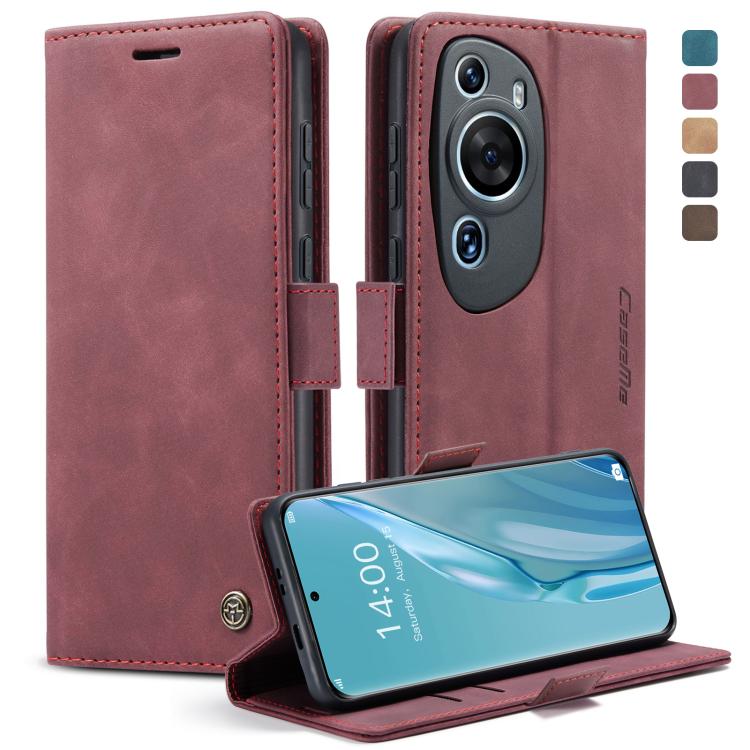 For Huawei P60 Art CaseMe 013 Multifunctional Horizontal Flip Leather Phone Case(Wine Red) - free shipping - PMC Jewellery - Order now!