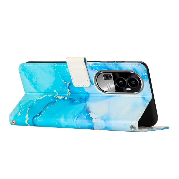 For OPPO Reno10 Pro+ Painted Marble Pattern Leather Phone Case(Blue Green) - OPPO Cases by PMC TechLife | Online Shopping South Africa | PMC TechLife | Buy Now Pay Later Mobicred