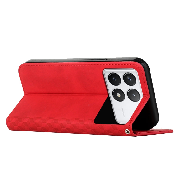For Xiaomi Redmi K70 / K70 Pro Diamond Splicing Skin Feel Magnetic Leather Phone Case(Red) - free shipping - PMC Jewellery - Order now!