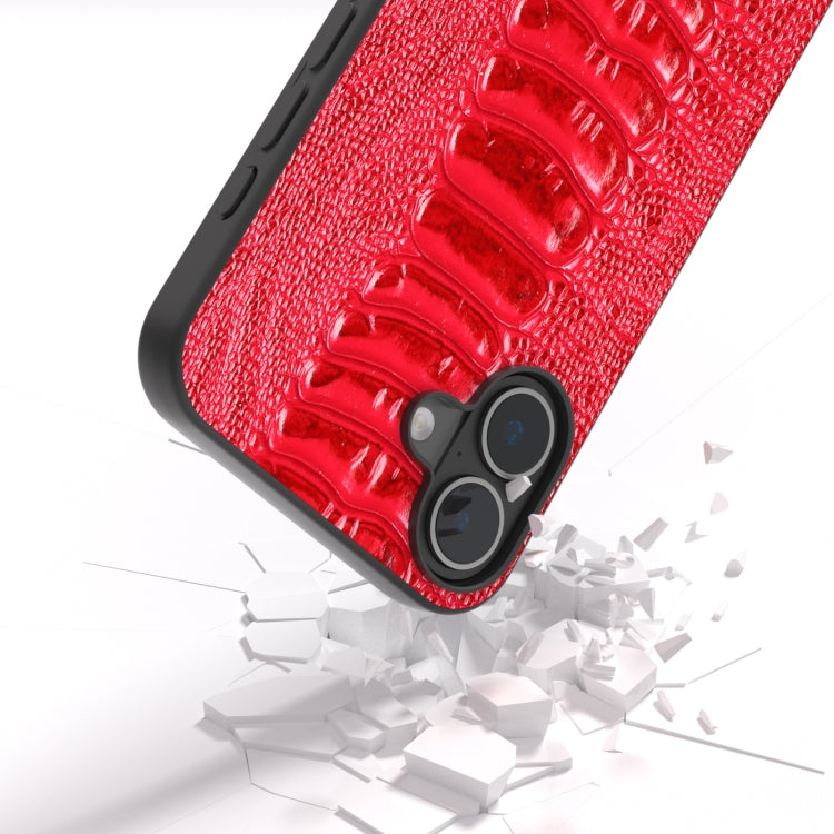 For iPhone 16 ABEEL Genuine Leather Weilai Series Phone Case(Red) - iPhone 16 Cases by PMC TechLife | Online Shopping South Africa | PMC TechLife | Buy Now Pay Later Mobicred