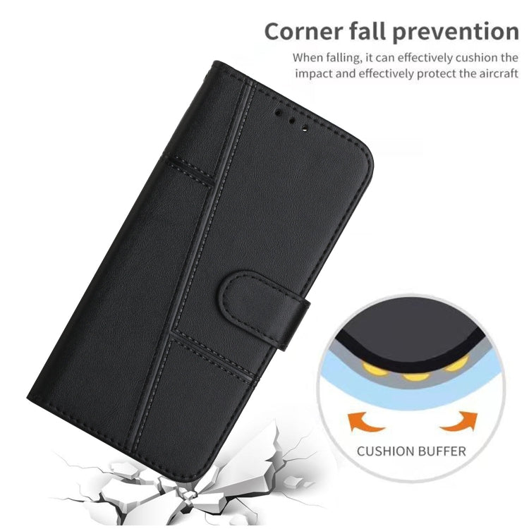 For Xiaomi Redmi Note 13 Pro 4G Global Stitching Calf Texture Buckle Leather Phone Case(Black) - Note 13 Pro Cases by PMC TechLife | Online Shopping South Africa | PMC TechLife | Buy Now Pay Later Mobicred