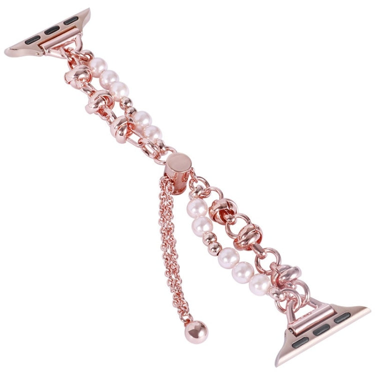 For Apple Watch 4 40mm Pearl Bracelet Metal Watch Band(Rose Gold) - free shipping - PMC TechLife - Order now!