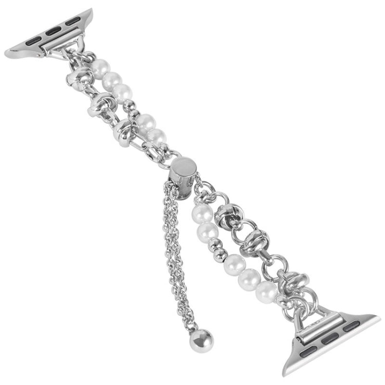 For Apple Watch 4 40mm Pearl Bracelet Metal Watch Band(Silver) - free shipping - PMC TechLife - Order now!