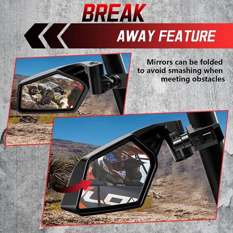 For Can-Am BRP UTV Maverick X3 Off-Road Vehicle Rearview Mirror, Model:UTV-17D With Light - Convex Mirror & Accessories by PMC TechLife | Online Shopping South Africa | PMC TechLife | Buy Now Pay Later Mobicred
