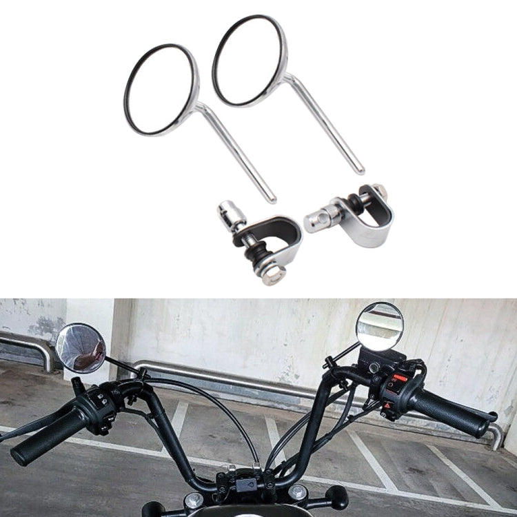 SF-127 Motorcycle Small Round Rearview Mirror Reversing Mirror(Silver Plating) - Side Mirrors by PMC TechLife | Online Shopping South Africa | PMC TechLife | Buy Now Pay Later Mobicred