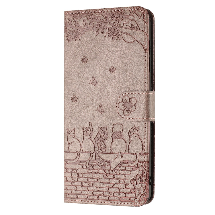 For iPhone 16e Cat Embossing Pattern Leather Phone Case with Lanyard(Grey) - iPhone 16e Cases by PMC TechLife | Online Shopping South Africa | PMC TechLife | Buy Now Pay Later Mobicred