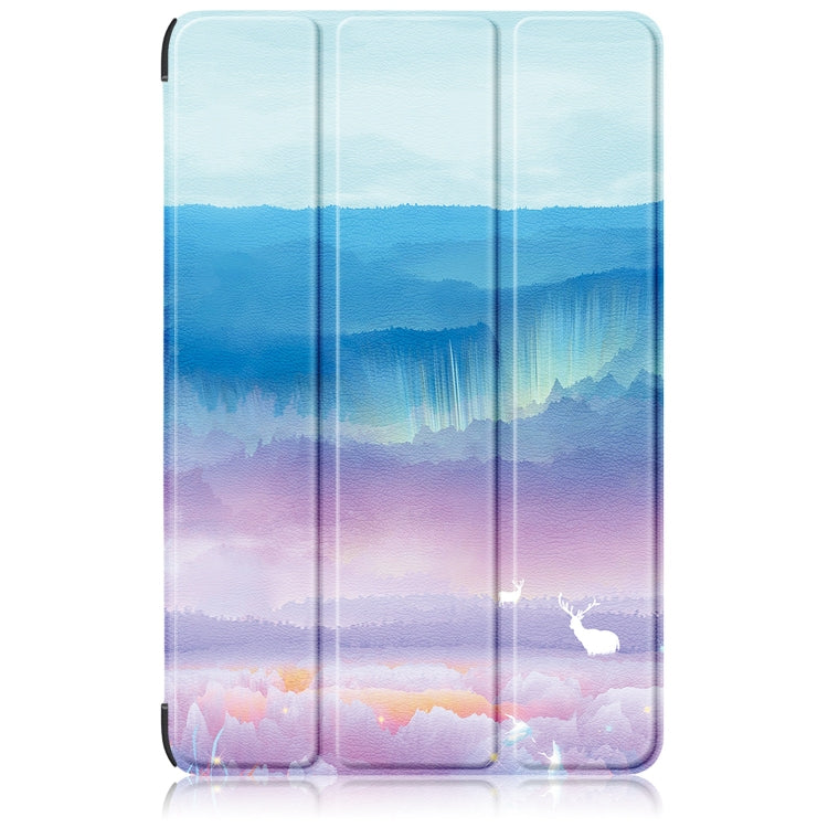 For Samsung Galaxy Tab S9+ Custer Painted 3-Fold Holder Smart Leather Tablet Case(Dream Deer) - free shipping - PMC Jewellery - Order now!