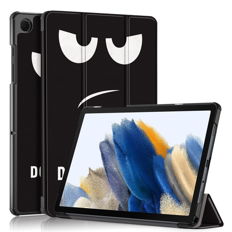 For Samsung Galaxy Tab A9 Plus Custer Painted 3-Fold Holder Smart Leather Tablet Case(Big Eye Me) - Galaxy Tab A9+ by PMC TechLife | Online Shopping South Africa | PMC TechLife