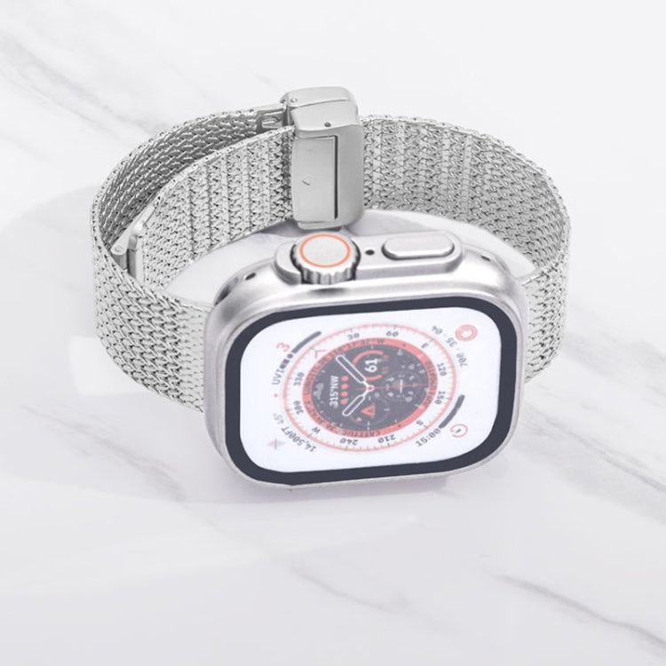 For Apple Watch Series 9 45mm Magnetic Buckle Herringbone Mesh Metal Watch Band(Rose Gold) - free shipping - PMC TechLife - Order now!