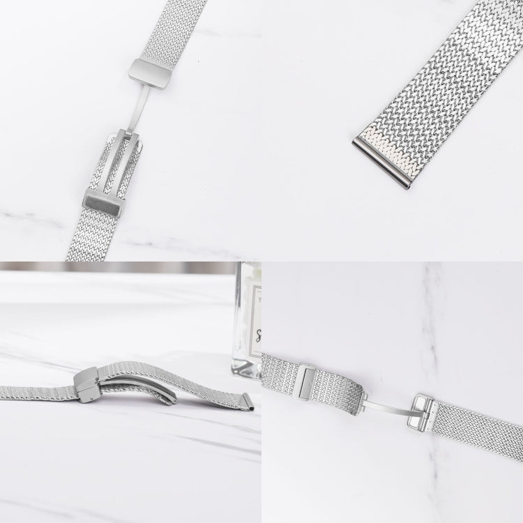 For Apple Watch Series 9 41mm Magnetic Buckle Herringbone Mesh Metal Watch Band(Silver) - free shipping - PMC TechLife - Order now!