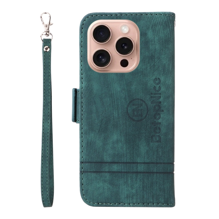 For iPhone 16 Pro BETOPNICE Dual-side Buckle Leather Phone Case(Green) - free shipping - PMC Jewellery - Order now!