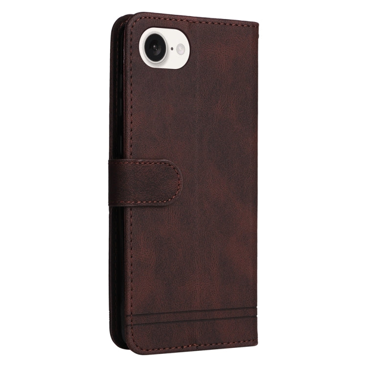 For iPhone 16e Skin Feel Life Tree Leather Phone Case(Brown) - iPhone 16e Cases by PMC TechLife | Online Shopping South Africa | PMC TechLife | Buy Now Pay Later Mobicred