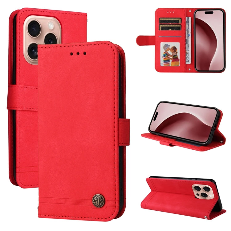 For iPhone 16 Pro Skin Feel Life Tree Leather Phone Case(Red) - iPhone 16 Pro Cases by PMC TechLife | Online Shopping South Africa | PMC TechLife | Buy Now Pay Later Mobicred