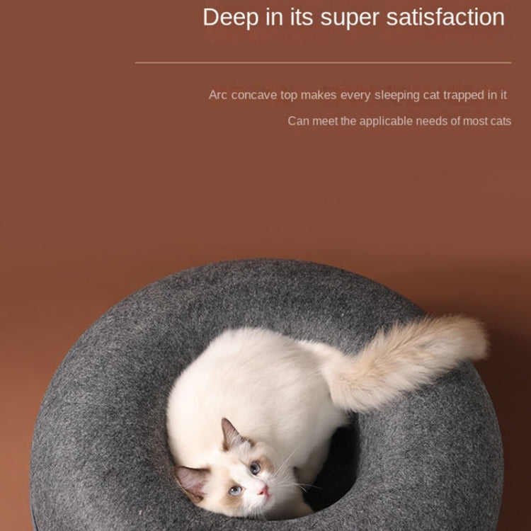 Round Wool Felt Cat Litter Tunnel Cat Litter, Size:60x60x27cm(Dark Grey) - Beds by PMC TechLife | Online Shopping South Africa | PMC TechLife | Buy Now Pay Later Mobicred