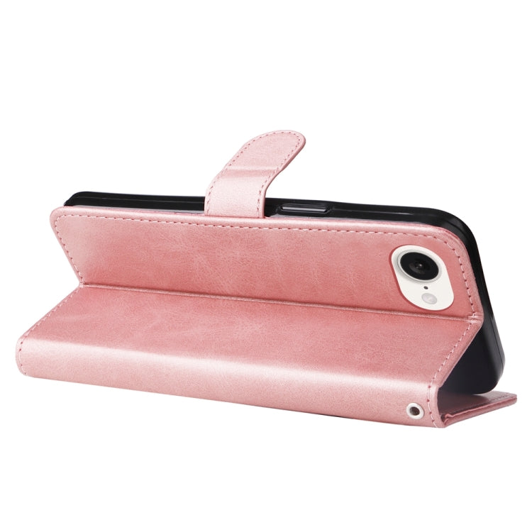For iPhone 16e Fashion Calf Texture Zipper Leather Phone Case(Rose Gold) - iPhone 16e Cases by PMC TechLife | Online Shopping South Africa | PMC TechLife | Buy Now Pay Later Mobicred
