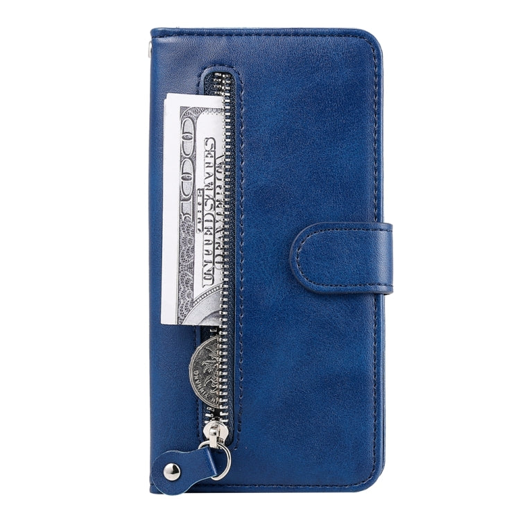 For iPhone 16 Pro Fashion Calf Texture Zipper Leather Phone Case(Blue) - iPhone 16 Pro Cases by PMC TechLife | Online Shopping South Africa | PMC TechLife | Buy Now Pay Later Mobicred