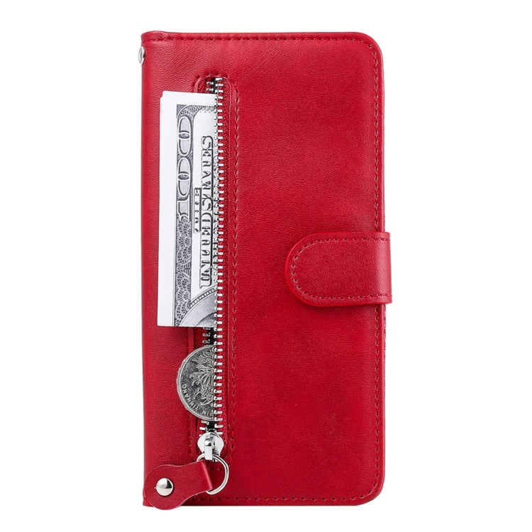 For iPhone 16 Fashion Calf Texture Zipper Leather Phone Case(Red) - iPhone 16 Cases by PMC TechLife | Online Shopping South Africa | PMC TechLife | Buy Now Pay Later Mobicred