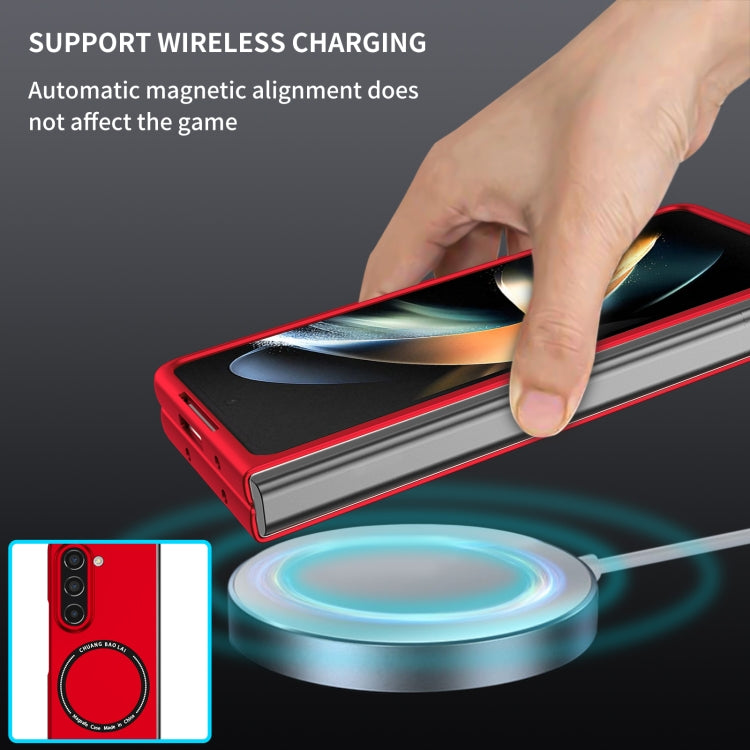 For Samsung Galaxy Z Fold5 Magsafe Magnetic Folding PC Phone Case(Red) - Galaxy Z Fold5 Cases by PMC TechLife | Online Shopping South Africa | PMC TechLife