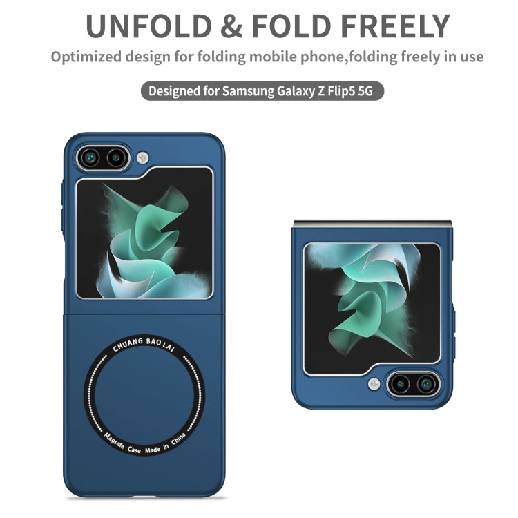 For Samsung Galaxy Z Flip5 5G Magsafe Magnetic Folding PC Phone Case(Blue) - Galaxy Z Flip5 Cases by PMC TechLife | Online Shopping South Africa | PMC TechLife | Buy Now Pay Later Mobicred