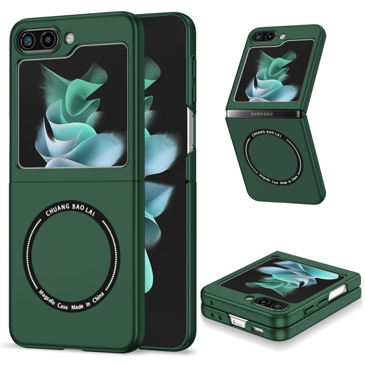 For Samsung Galaxy Z Flip5 5G Magsafe Magnetic Folding PC Phone Case(Green) - Galaxy Z Flip5 Cases by PMC TechLife | Online Shopping South Africa | PMC TechLife