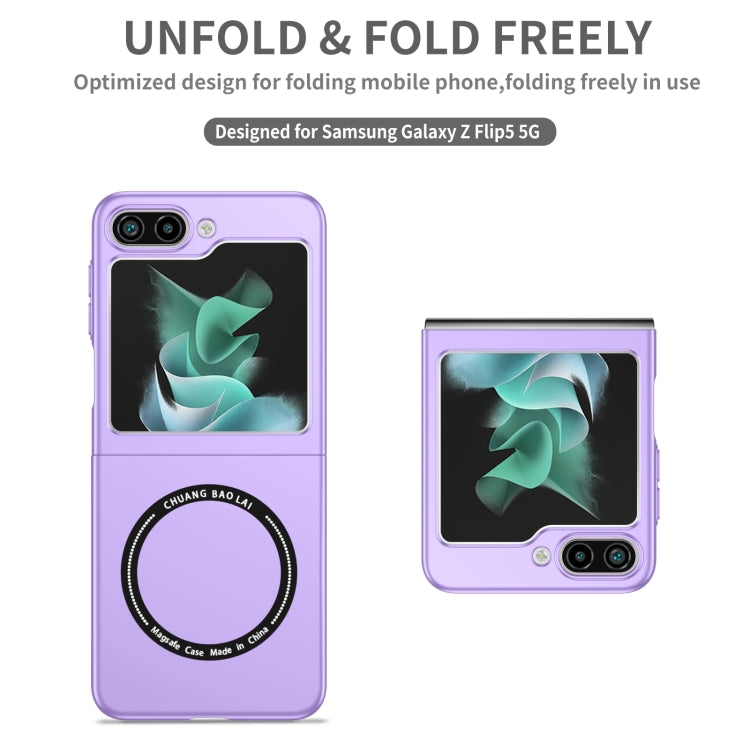 For Samsung Galaxy Z Flip5 5G Magsafe Magnetic Folding PC Phone Case(Purple) - Galaxy Z Flip5 Cases by PMC TechLife | Online Shopping South Africa | PMC TechLife