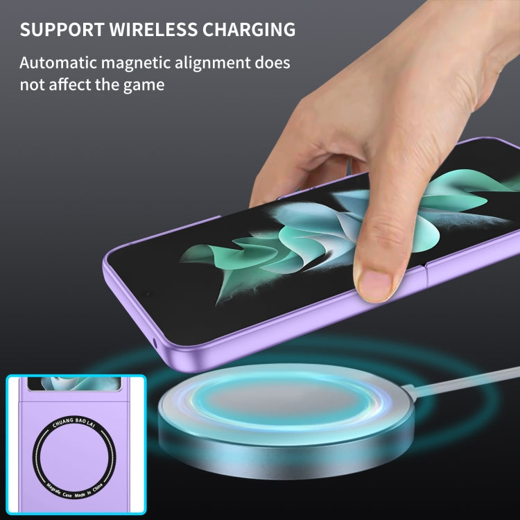 For Samsung Galaxy Z Flip5 5G Magsafe Magnetic Folding PC Phone Case(Purple) - Galaxy Z Flip5 Cases by PMC TechLife | Online Shopping South Africa | PMC TechLife