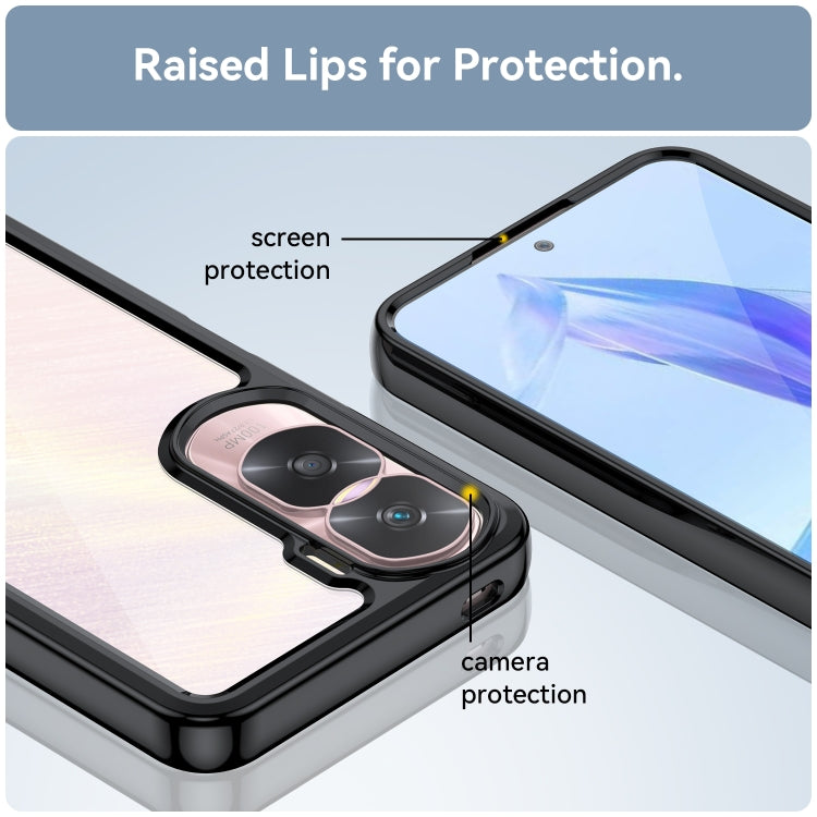 For Honor X50i Colorful Series Acrylic Hybrid TPU Phone Case(Black) - Honor Cases by PMC TechLife | Online Shopping South Africa | PMC TechLife | Buy Now Pay Later Mobicred