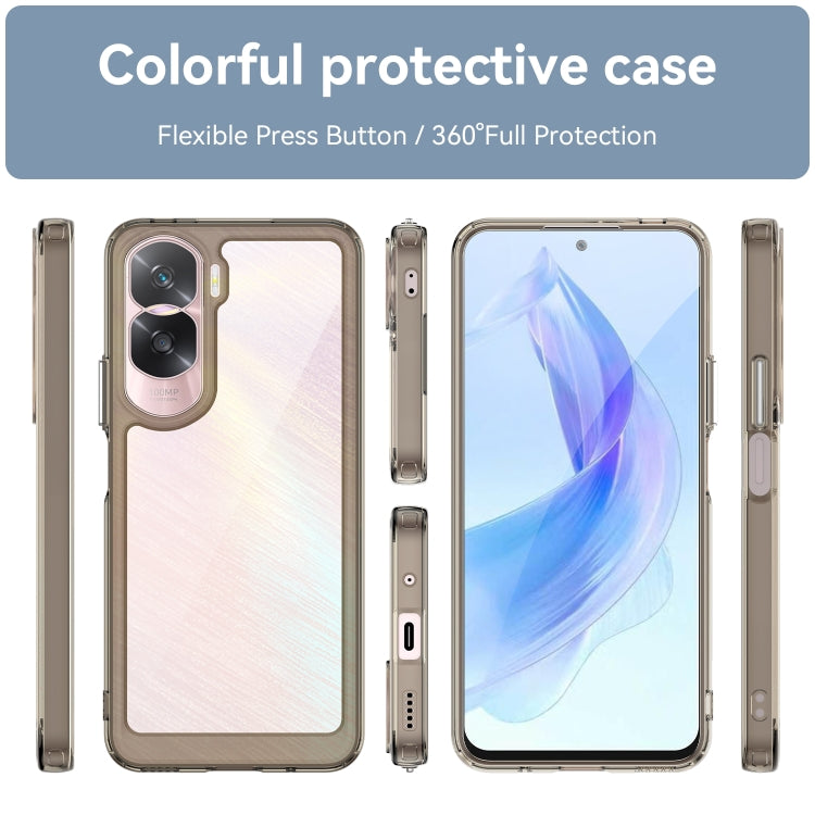 For Honor X50i Colorful Series Acrylic Hybrid TPU Phone Case(Transparent Grey) - Honor Cases by PMC TechLife | Online Shopping South Africa | PMC TechLife | Buy Now Pay Later Mobicred