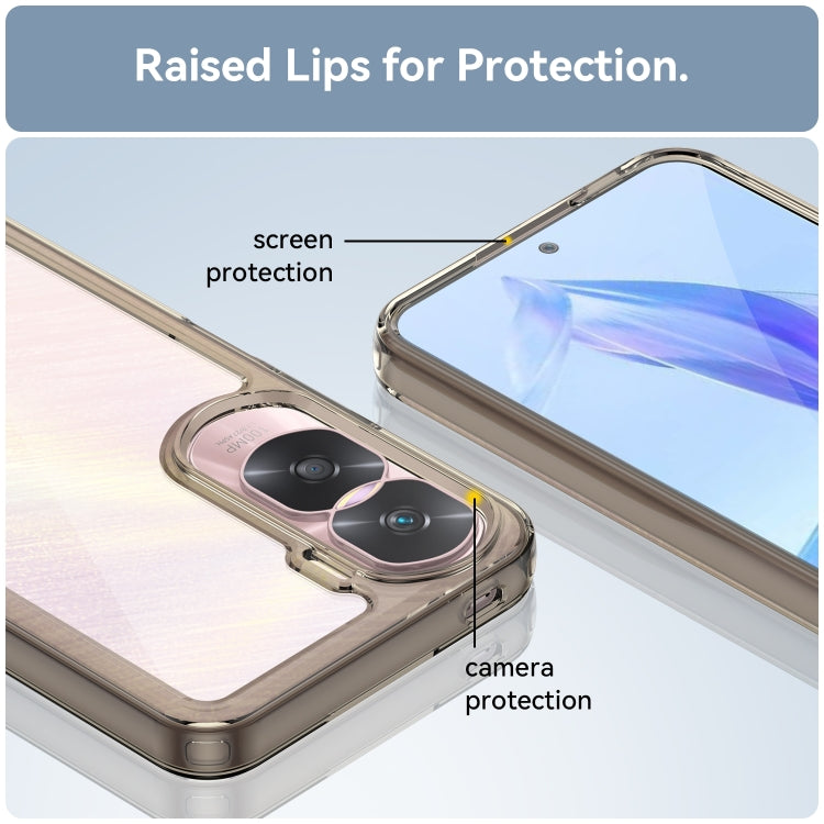 For Honor X50i Colorful Series Acrylic Hybrid TPU Phone Case(Transparent Grey) - Honor Cases by PMC TechLife | Online Shopping South Africa | PMC TechLife | Buy Now Pay Later Mobicred