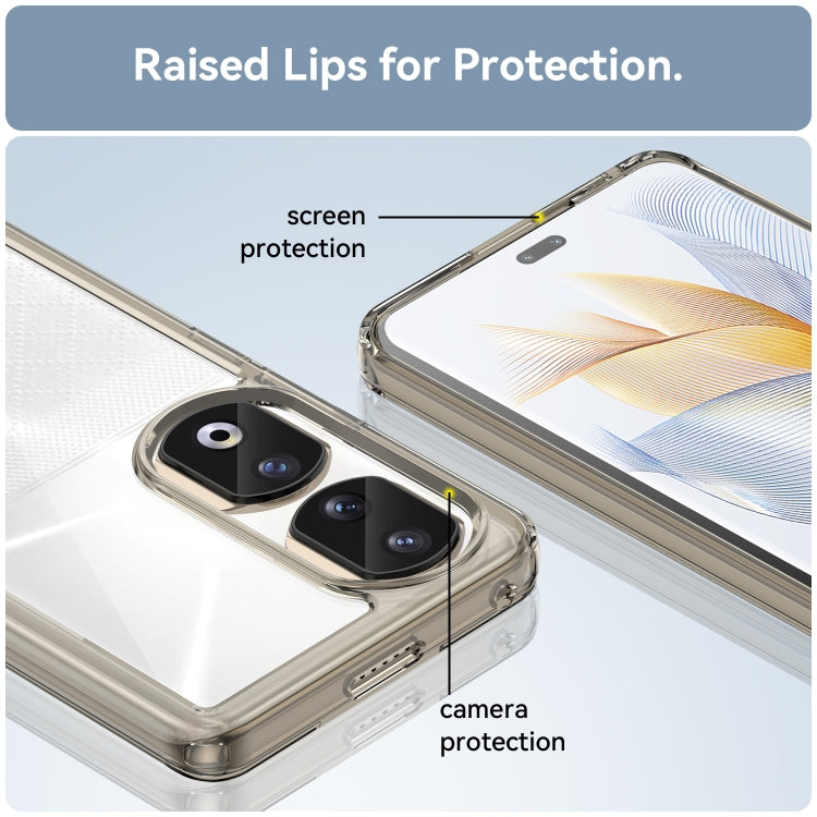 For Honor 80 Pro Colorful Series Acrylic Hybrid TPU Phone Case(Transparent Grey) - Honor Cases by PMC TechLife | Online Shopping South Africa | PMC TechLife | Buy Now Pay Later Mobicred