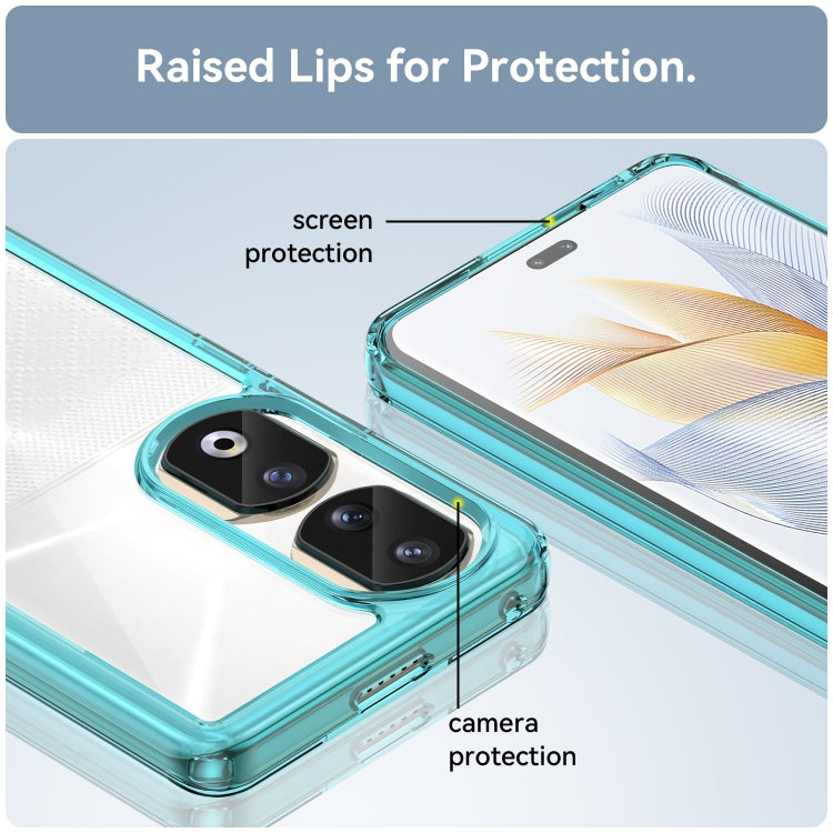 For Honor 80 Pro Colorful Series Acrylic Hybrid TPU Phone Case(Transparent Blue) - Honor Cases by PMC TechLife | Online Shopping South Africa | PMC TechLife | Buy Now Pay Later Mobicred