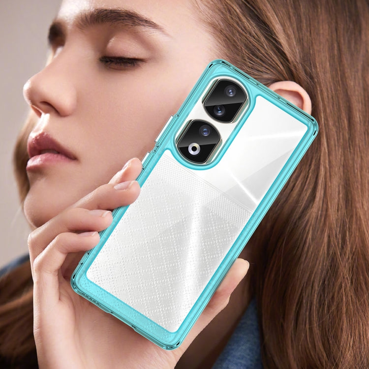 For Honor 80 Pro Colorful Series Acrylic Hybrid TPU Phone Case(Transparent Blue) - Honor Cases by PMC TechLife | Online Shopping South Africa | PMC TechLife | Buy Now Pay Later Mobicred