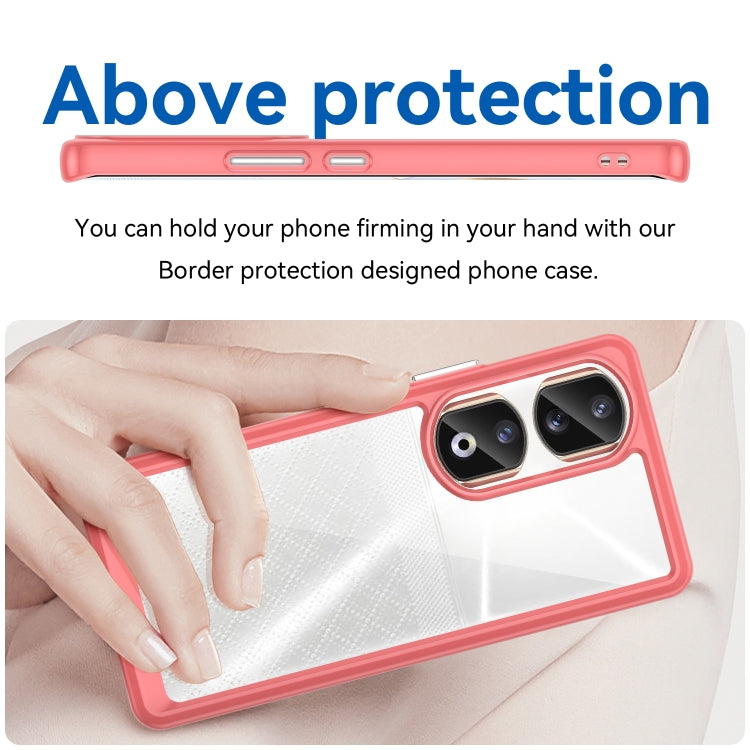 For Honor 90 Pro Colorful Series Acrylic Hybrid TPU Phone Case(Red) - Honor Cases by PMC TechLife | Online Shopping South Africa | PMC TechLife | Buy Now Pay Later Mobicred