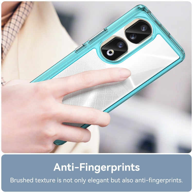 For Honor 90 Pro Colorful Series Acrylic Hybrid TPU Phone Case(Transparent Blue) - Honor Cases by PMC TechLife | Online Shopping South Africa | PMC TechLife | Buy Now Pay Later Mobicred