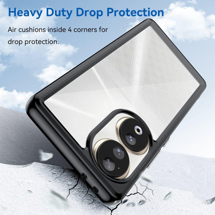 For Honor 80 Colorful Series Acrylic Hybrid TPU Phone Case(Black) - Honor Cases by PMC TechLife | Online Shopping South Africa | PMC TechLife | Buy Now Pay Later Mobicred