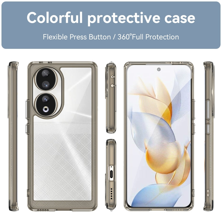 For Honor 80 Colorful Series Acrylic Hybrid TPU Phone Case(Transparent Grey) - Honor Cases by PMC TechLife | Online Shopping South Africa | PMC TechLife | Buy Now Pay Later Mobicred