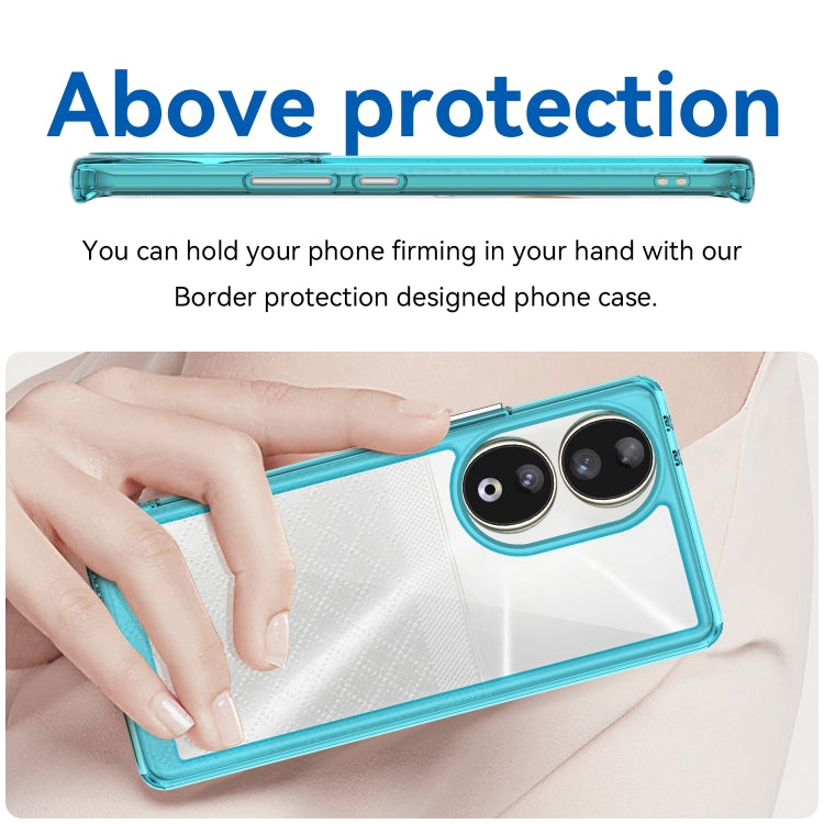 For Honor 80 Colorful Series Acrylic Hybrid TPU Phone Case(Transparent Blue) - Honor Cases by PMC TechLife | Online Shopping South Africa | PMC TechLife | Buy Now Pay Later Mobicred