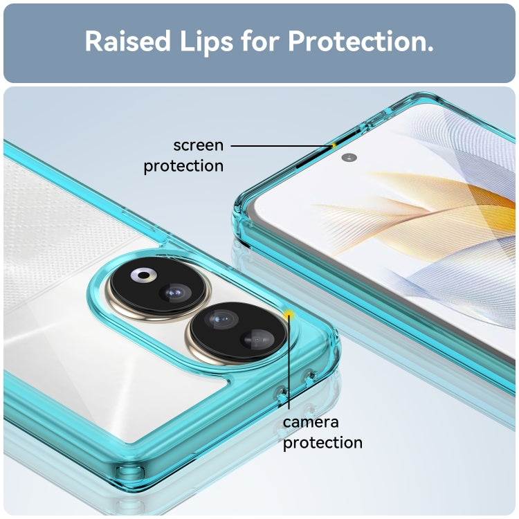 For Honor 80 Colorful Series Acrylic Hybrid TPU Phone Case(Transparent Blue) - Honor Cases by PMC TechLife | Online Shopping South Africa | PMC TechLife | Buy Now Pay Later Mobicred
