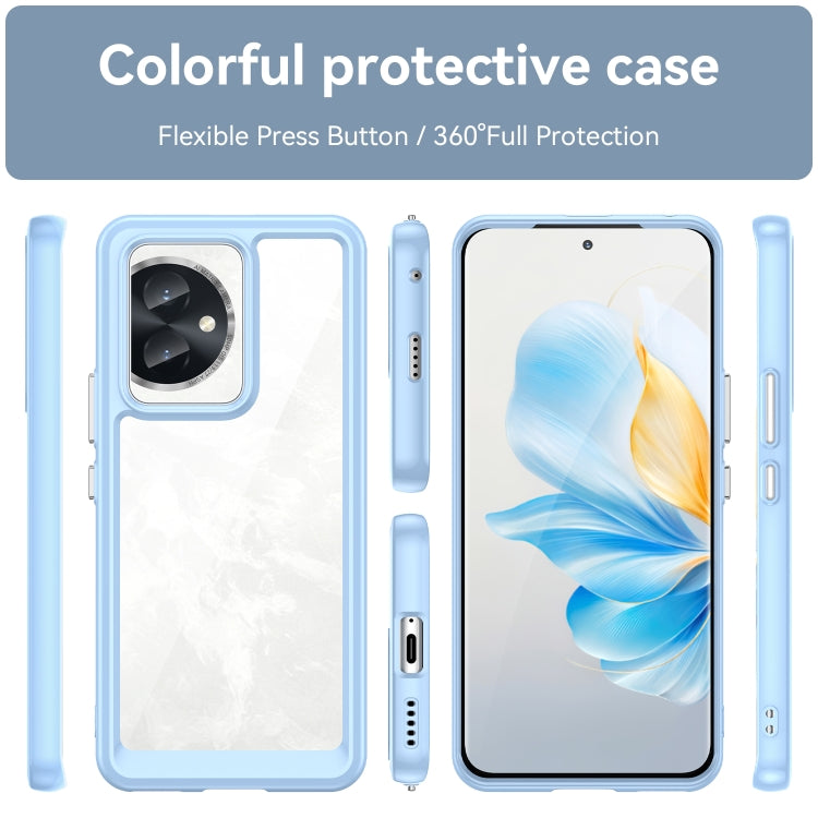 For Honor 100 Colorful Series Acrylic Hybrid TPU Phone Case(Blue) - Honor Cases by PMC TechLife | Online Shopping South Africa | PMC TechLife | Buy Now Pay Later Mobicred
