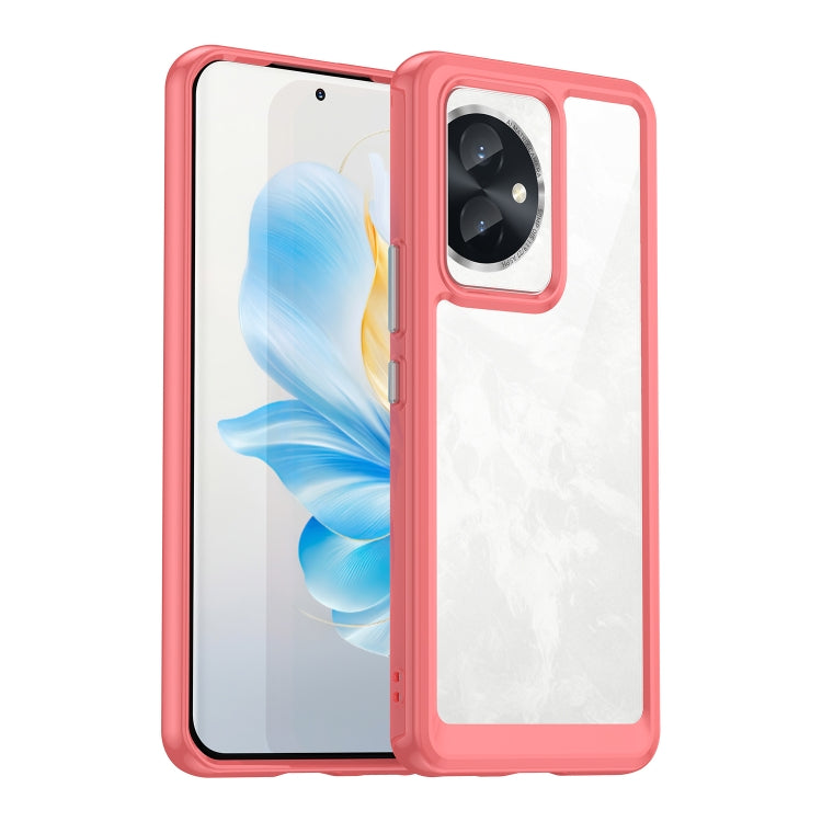 For Honor 100 Colorful Series Acrylic Hybrid TPU Phone Case(Red) - Honor Cases by PMC TechLife | Online Shopping South Africa | PMC TechLife | Buy Now Pay Later Mobicred