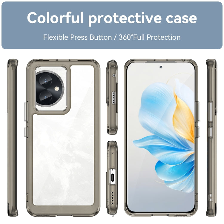 For Honor 100 Colorful Series Acrylic Hybrid TPU Phone Case(Transparent Grey) - Honor Cases by PMC TechLife | Online Shopping South Africa | PMC TechLife | Buy Now Pay Later Mobicred