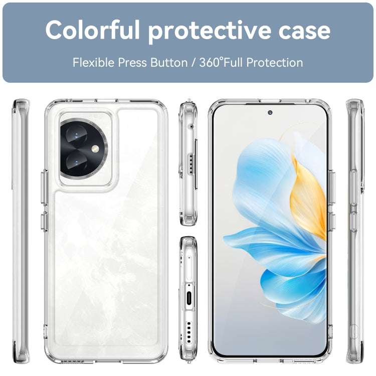 For Honor 100 Colorful Series Acrylic Hybrid TPU Phone Case(Transparent) - Honor Cases by PMC TechLife | Online Shopping South Africa | PMC TechLife | Buy Now Pay Later Mobicred