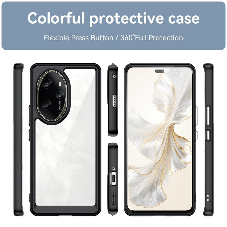For Honor 100 Pro Colorful Series Acrylic Hybrid TPU Phone Case(Black) - Honor Cases by PMC TechLife | Online Shopping South Africa | PMC TechLife | Buy Now Pay Later Mobicred
