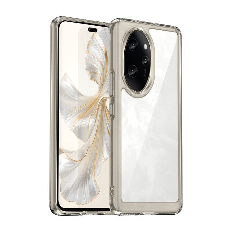For Honor 100 Pro Colorful Series Acrylic Hybrid TPU Phone Case(Transparent Grey) - Honor Cases by PMC TechLife | Online Shopping South Africa | PMC TechLife | Buy Now Pay Later Mobicred