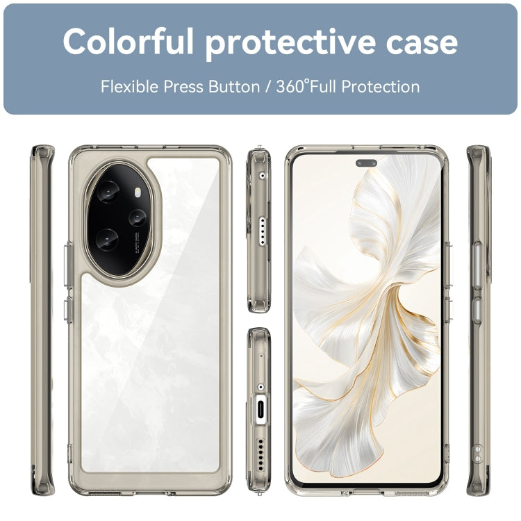 For Honor 100 Pro Colorful Series Acrylic Hybrid TPU Phone Case(Transparent Grey) - Honor Cases by PMC TechLife | Online Shopping South Africa | PMC TechLife | Buy Now Pay Later Mobicred