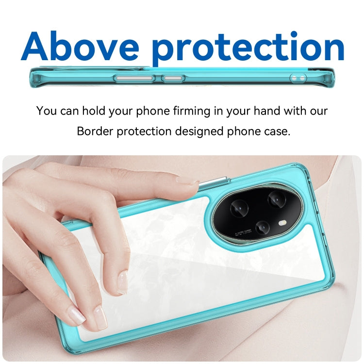 For Honor 100 Pro Colorful Series Acrylic Hybrid TPU Phone Case(Transparent Blue) - Honor Cases by PMC TechLife | Online Shopping South Africa | PMC TechLife | Buy Now Pay Later Mobicred