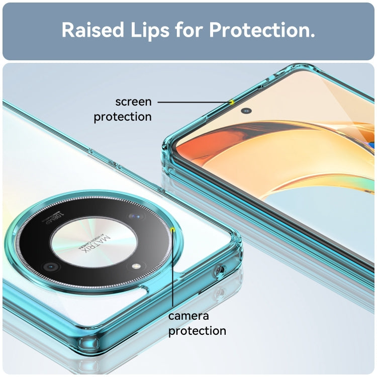 For Honor Magic6 Lite 5G Colorful Series Acrylic Hybrid TPU Phone Case(Transparent Blue) - free shipping - PMC TechLife - Order now!