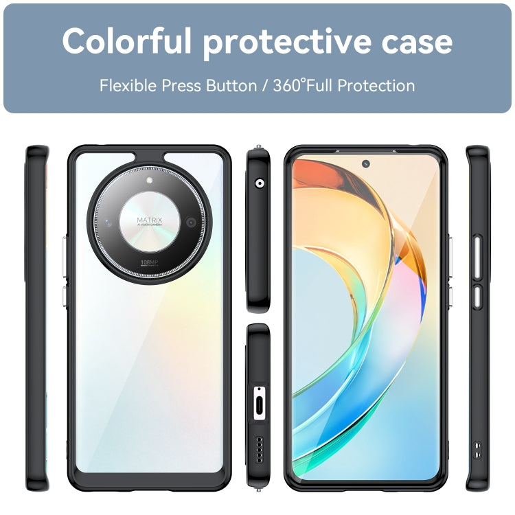 For Honor X50 Colorful Series Acrylic Hybrid TPU Phone Case(Black) - Honor Cases by PMC TechLife | Online Shopping South Africa | PMC TechLife | Buy Now Pay Later Mobicred
