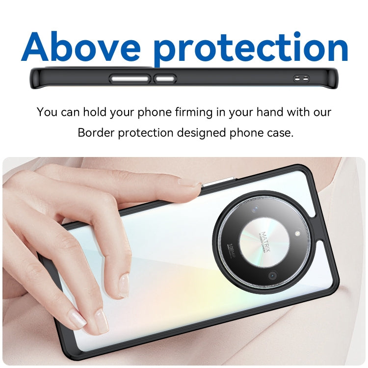 For Honor X50 Colorful Series Acrylic Hybrid TPU Phone Case(Black) - Honor Cases by PMC TechLife | Online Shopping South Africa | PMC TechLife | Buy Now Pay Later Mobicred